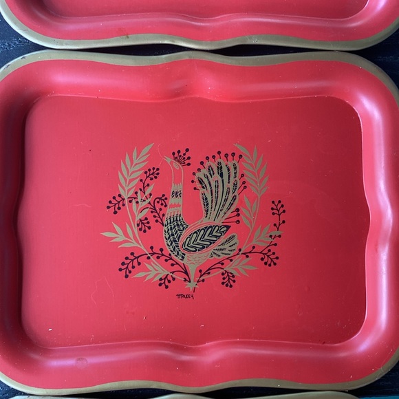 ✨ Vintage Maxey Peacock Tin Trays✨ - Picture 8 of 16